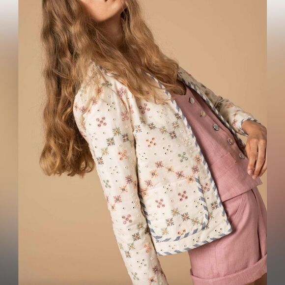 NWT Alix of Bohemia Oyster Shell Embroidered Jacket sz XS $1,380 - Picture 3 of 3